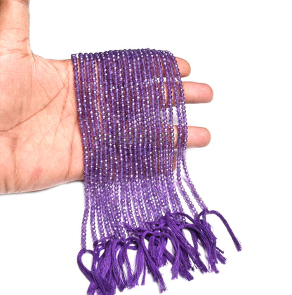 AAA Quality Amethyst Micro Cut Faceted Rondelle Shape Gemstone Beads, Natural Purple Amethyst machine Cut Africa amethyst Bead Jewelry Craft