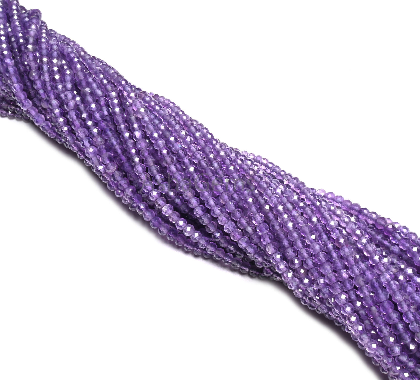 AAA Quality Amethyst Micro Cut Faceted Rondelle Shape Gemstone Beads, Natural Purple Amethyst machine Cut Africa amethyst Bead Jewelry Craft
