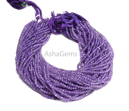 AAA Quality Amethyst Micro Cut Faceted Rondelle Shape Gemstone Beads, Natural Purple Amethyst machine Cut Africa amethyst Bead Jewelry Craft
