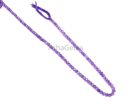 AAA Quality Amethyst Micro Cut Faceted Rondelle Shape Gemstone Beads, Natural Purple Amethyst machine Cut Africa amethyst Bead Jewelry Craft