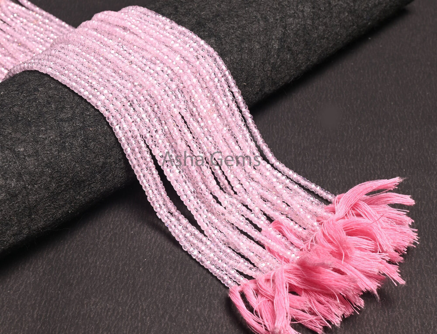Beautiful Pink Color Zircon Faceted Rondelle Beads,3 mm Baby Pink Zircon Micro Cut Beads, AAA Rose Pink Zircon Machine Cut Bead Jewelry SALE