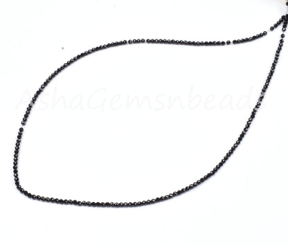 Top Quality Black Spinel Faceted Rondelle Beads, 2 mm AAA Spinel Micro Faceted Gemstone Beads,16"Strand Black Spinel Beads Jewelry Necklace