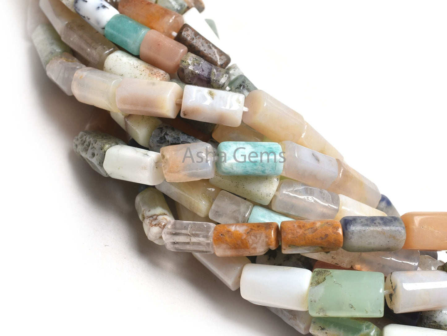 Multi Color Stone Pipe Shape Straight Drill Beads,9" Mix Gemstone Disco Fancy Tube Beads,6-12mm Gemstone Uneven Pipe Bead Jewelry Craft SALE