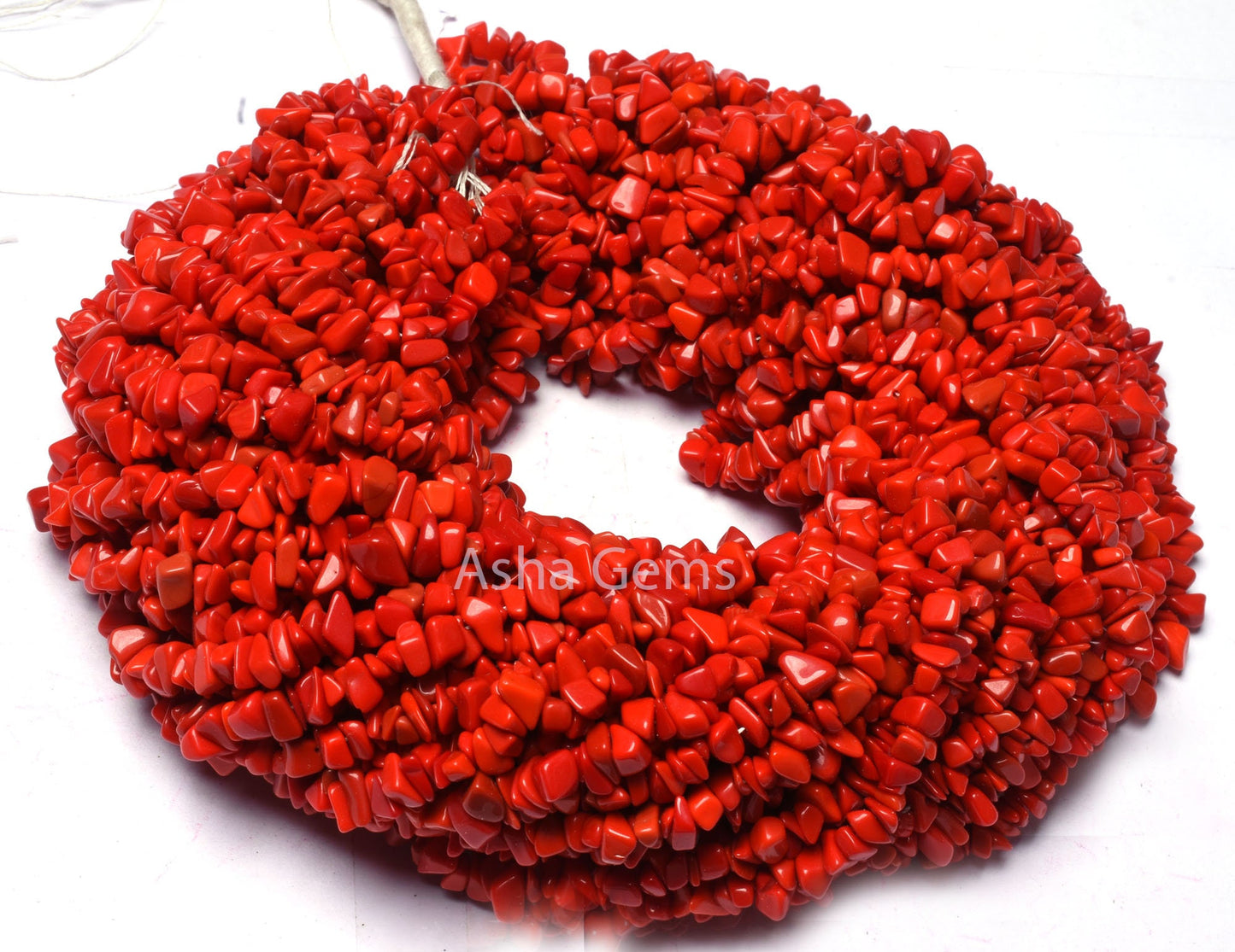 34 inch Strand Red Stone Uncut Chips Beads gemstone Smooth Raw Rough Beads, Fine Quality Red Stone Beads Uneven For Necklace Jewelry Making