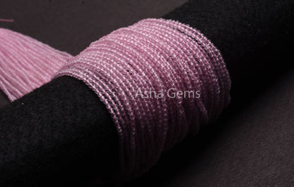 AAA Quality Pink rose Quartz Micro Cut Rondelle Gemstone Beads,2.5 mm Natural Rose Quartz Machine Cut Faceted Beads,12" Quartz Beads Jewelry