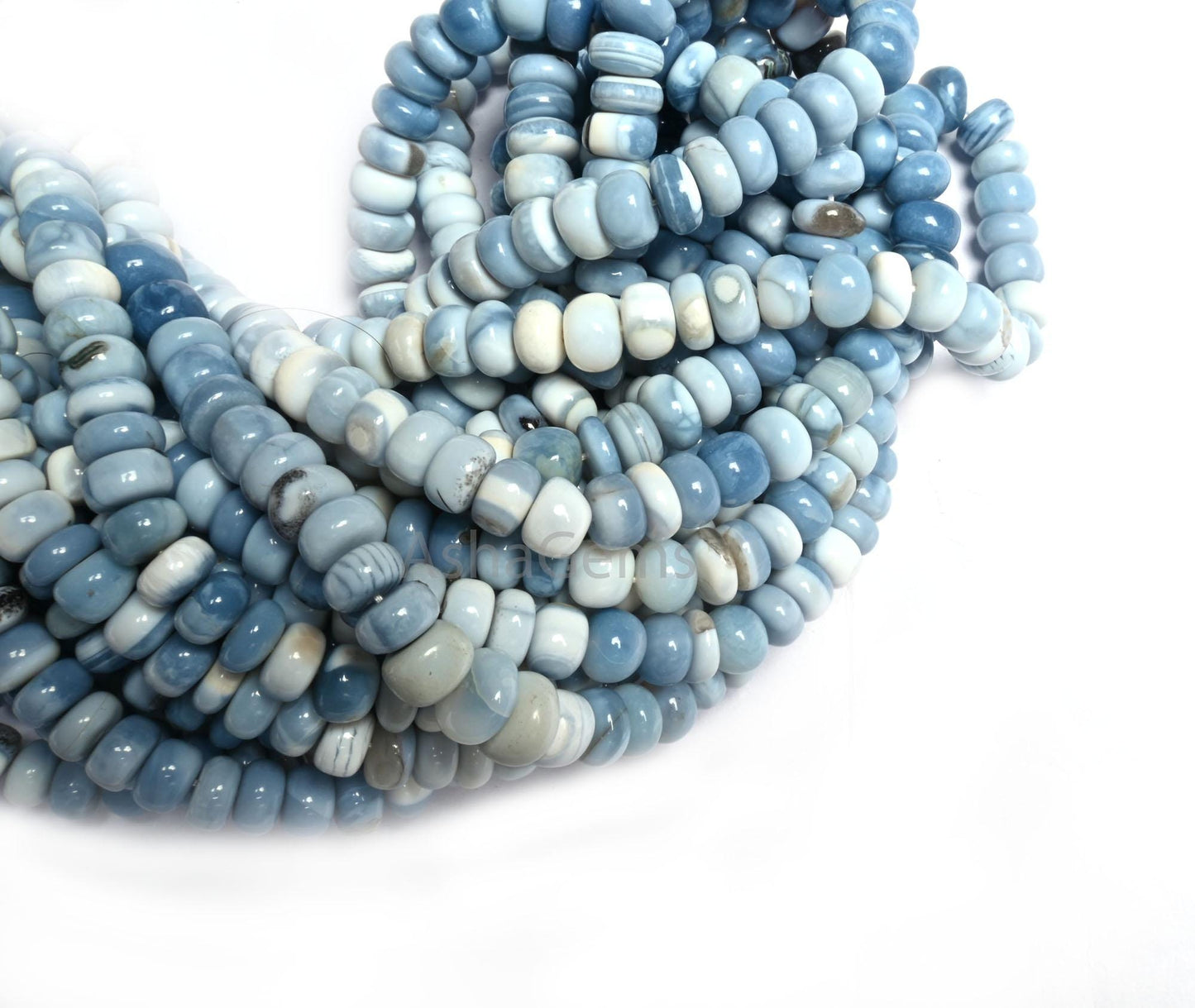 Beautiful Blue Oregon Opal Handmade Uneven Rondelle Shape Beads,8-9 mm Shaded Pigeon Blue Opal Smooth Gemstone Loose Opal Beads Jewelry SALE