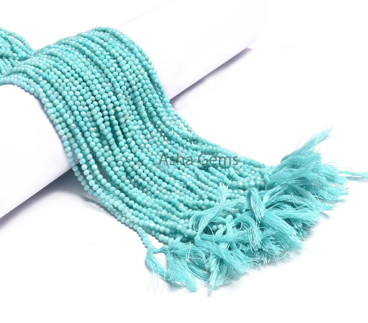 3 mm Beautiful Blue Amazonite Micro Cut Faceted Rondelle Beads Natural Amazonite Machine Cut Beads,13" Fine Amazonite Beads Jewelry Crafts