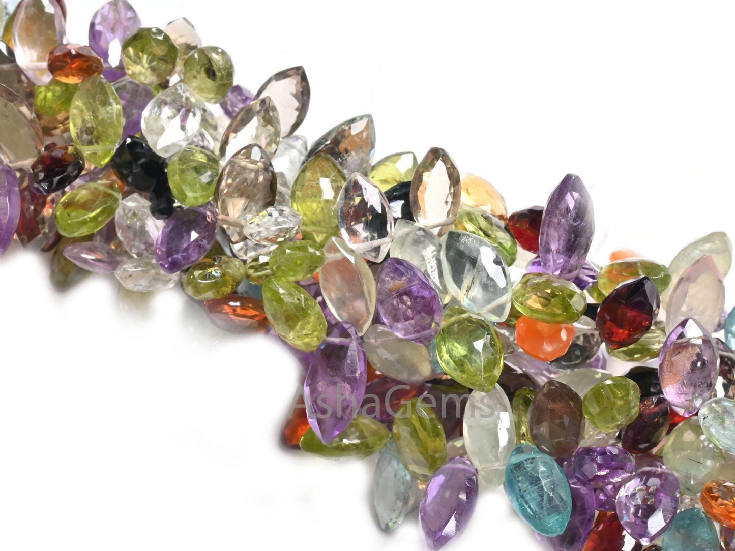 AAA Beautiful Mix Color Stone Fancy Marquise faceted Beads, Natural Multi Gemstone Disco Marquise Briolette Side Drill Bead for Jewelry SALE (AG 18645)