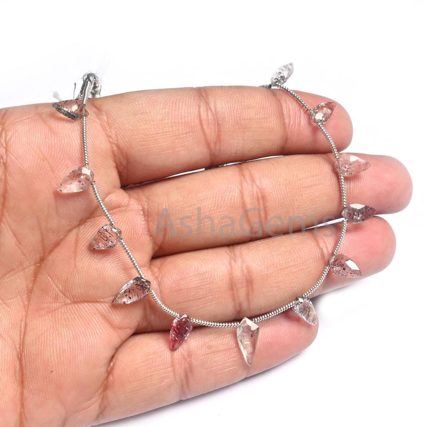 Fine Quality Black Rutile fancy Long Kite Shape Gemstone Beads,8" AAA Sri Lanka Rutilated Quartz Side Drill Briolette Rutile Beads Jewelry
