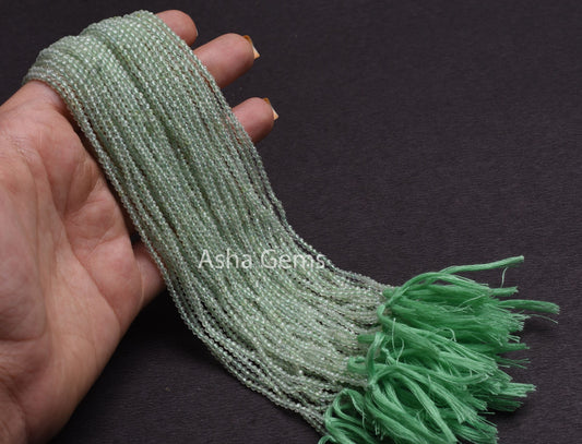 AAA Green Prehnite Micro Cut Faceted Gemstone Beads,2.2mm Natural Prehnite Machine Cut rondelle Gemstone Beads, Prehnite bead Jewelry Crafts