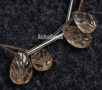 Beautiful Light Yellow Topaz Carved pears Shape Beads, Gemstone Carving Teardrop Beads,Imperial Topaz carve Teardrop For Necklace Jewelry