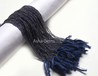 Sale 13" Strand Beautiful Natural Blue Iolite Micro Cut Beads,2.2 mm AAA Quality Iolite Faceted Machine Cut Rondelle Gemstone Bead Jewelry