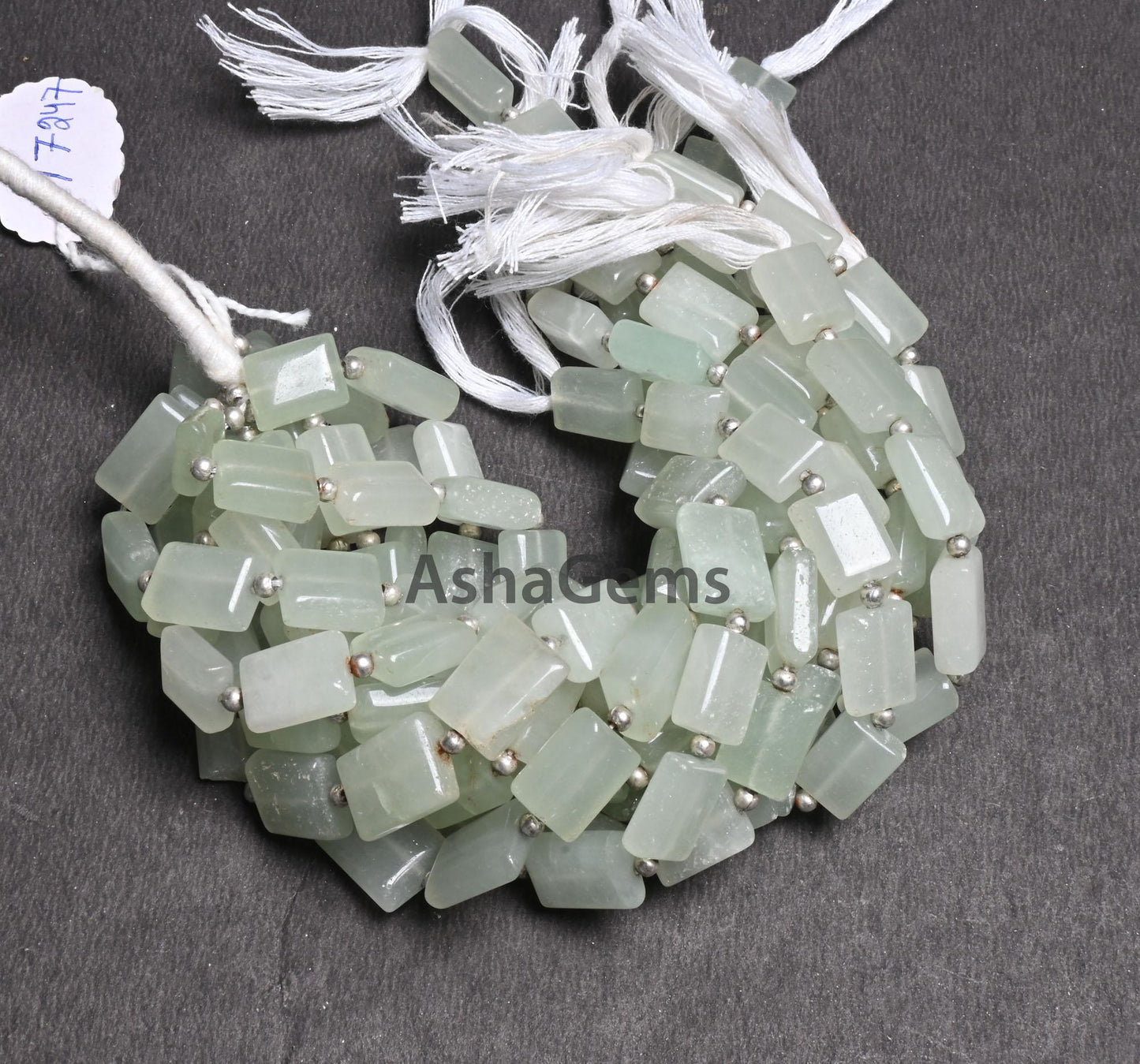 Light Green Aventurine Smooth handmade Rectangle Shape Beads,9" Fine Aventurine Chicklet Straight Drill Gemstone Margaj Beads Jewelry Crafts