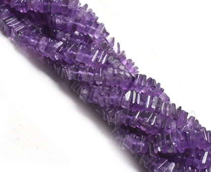 5.5-6mm Amethyst Smooth Heishi Square Shape Beads, Natural Purple Amethyst Flat Square Handmade Gemstone Beads, Amethyst Bead Jewelry Craft