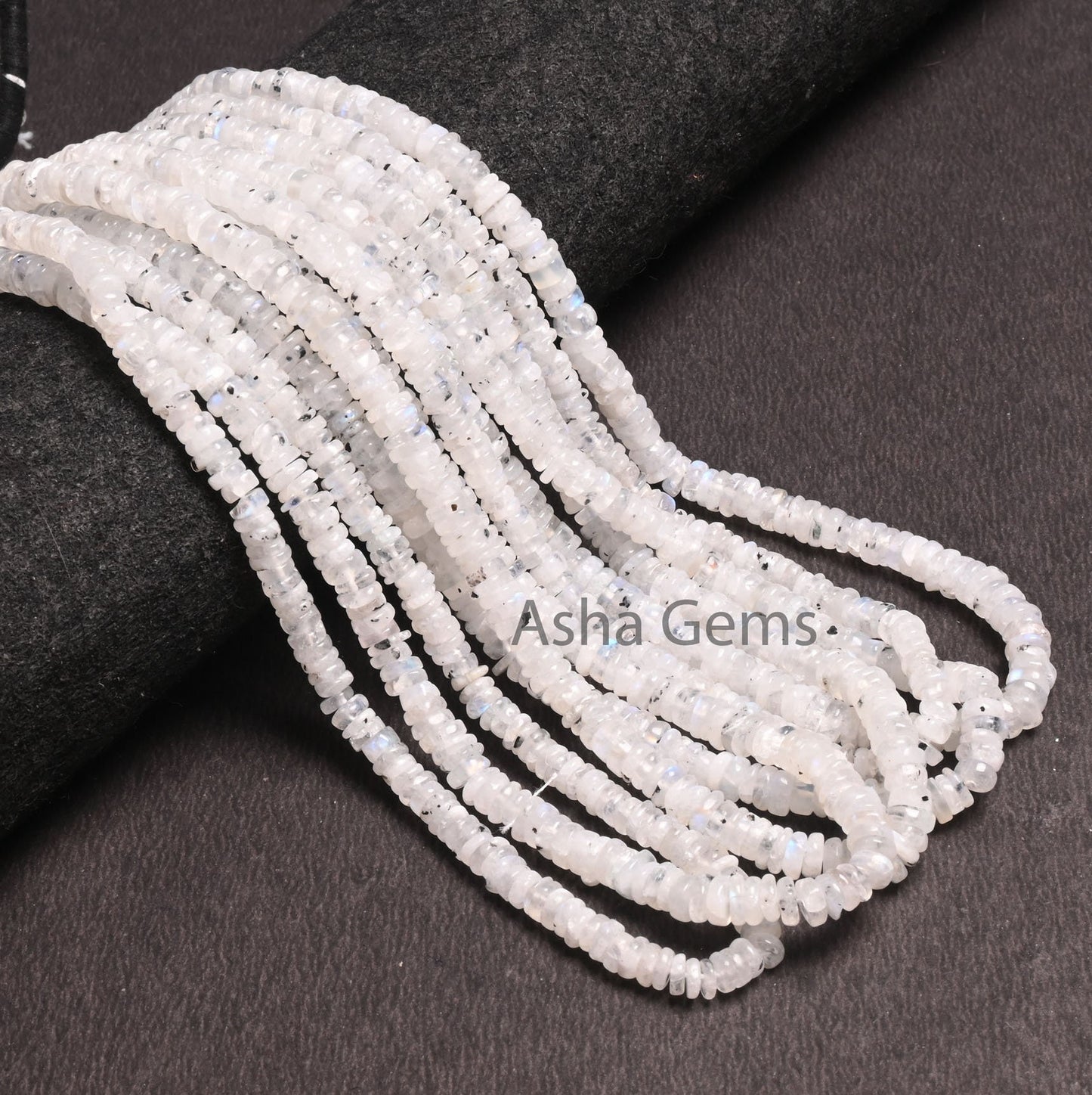 Natural Moss Rainbow Moonstone Smooth Heishi Tyre Beads, Flashy White Rainbow Handmade Wheel Uneven Gemstone Rainbow Moonstone Beads Jewelry