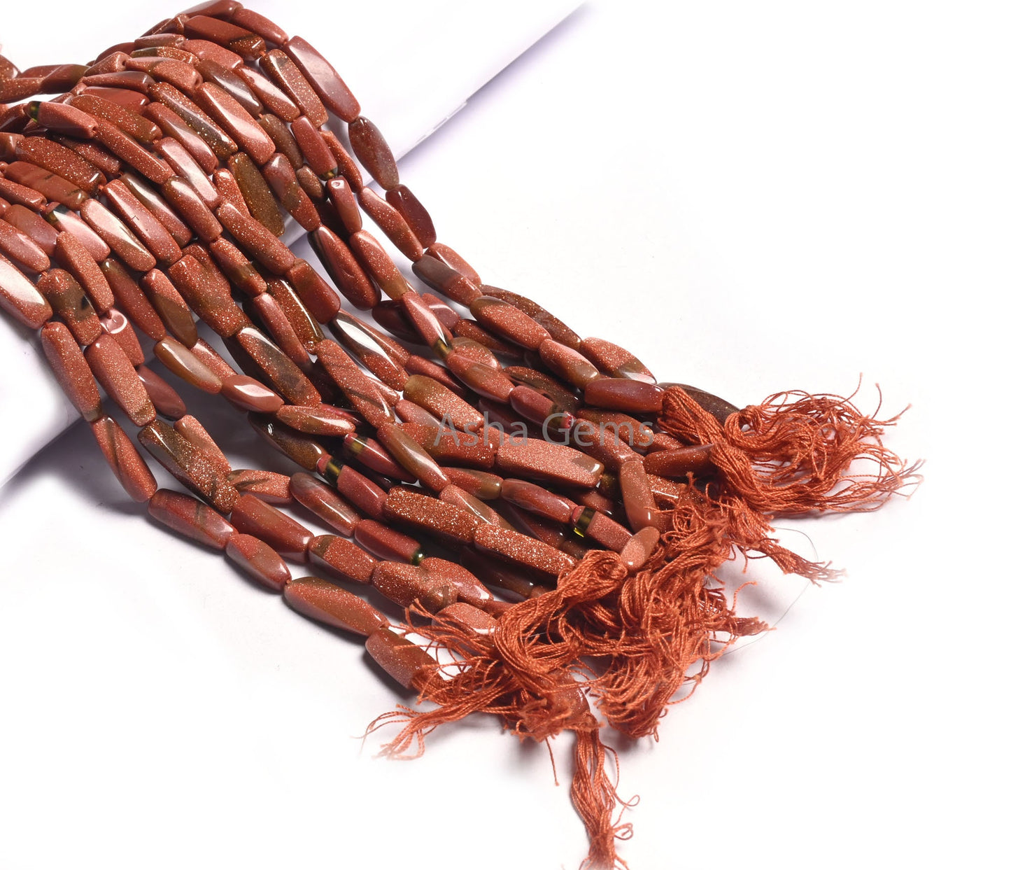 Beautiful Brown Sunstone Rectangle smooth Beads,12" Sunstone Twisted Fancy Long Rectangle Handmade Straight Drill Bead Jewelry making Crafts