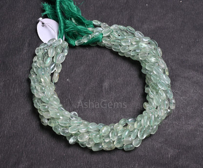 Beautiful Light Green Fluorite Oval Smooth Gemstone Beads,13"Natural Fluorite Handmade Uneven Oval Gemstone Fluorite Bead Jewelry Craft SALE