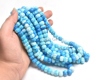 AAA Beautiful Shaded Turquoise Blue opal Carving Watermelon Shape beads,16"Strand Opal Carved Gemstone Bead, Opal Melon Beads Jewelry Crafts