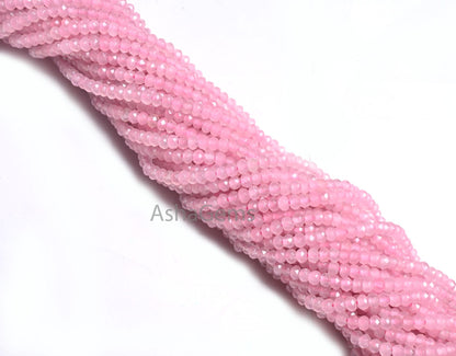 AAA Quality Pink Jade Quartz faceted Rondelle Shape Beads,4.5x3 mm Rose Pink Jade Quartz machine cut Gemstone Loose Beads Jewelry Craft SALE