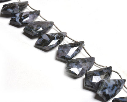 Natural Black Obsidian Fancy Shape Gemstone Beads,8" Strand Fine Black Obsidian Faceted Side Drill Briolette Beads Jewelry Making Craft SALE