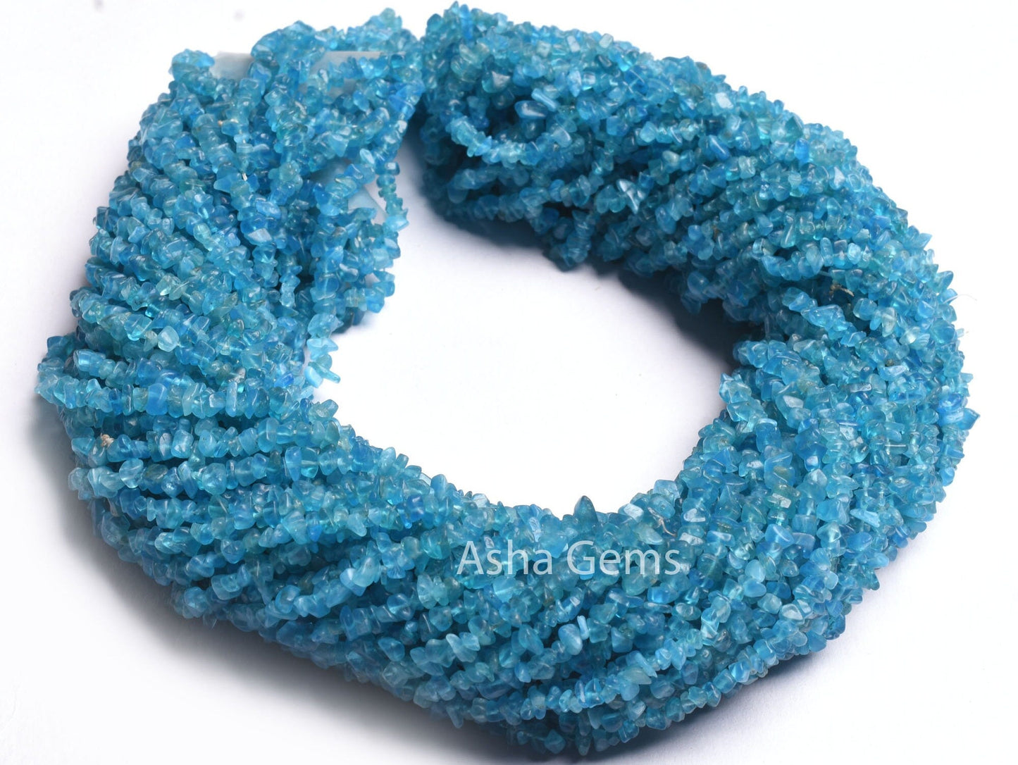 34"Strand Natural Neon Apatite Gemstone Uncut Chips Raw Beads, Blue Neon Apatite Rough Smooth Nugget Beads, Fine Quality Apatite Chips SALE