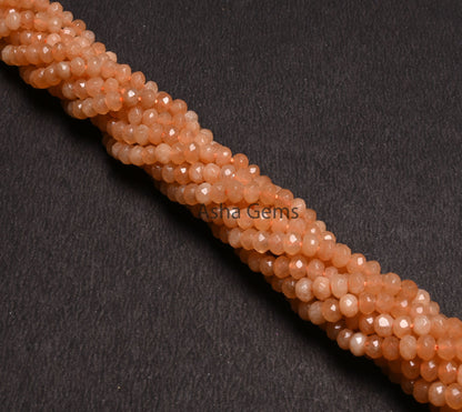 Beautiful Peach Jade Quartz faceted Rondelle Shape Loose Beads,13.5" Fine Peach Jade Quartz machine cut Bead,4.5 mm jade Beads Jewelry Craft (AG 15201)