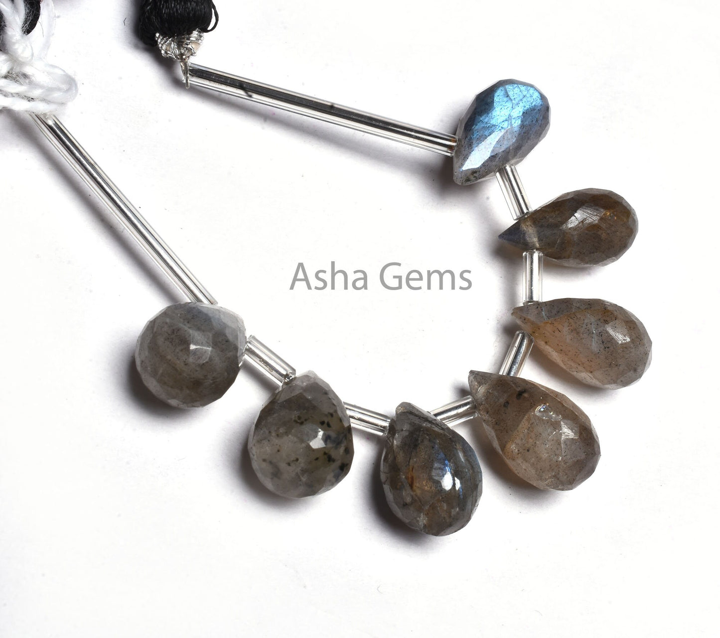Natural Blue fire labradorite faceted drops shape beads, black rainbow Teardrop Side Drill Gemstone Beads Labradorite Drop bead jewelry SALE