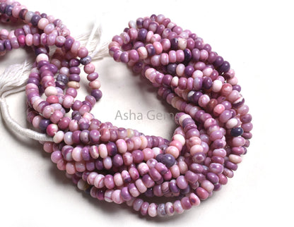 7 mm Beautiful Lavender Pink Opal Smooth Rondelle Shape Beads,16"Strand Shaded Purple Pink Opal Plain Handmade Gemstone Beads Opal Bead SALE