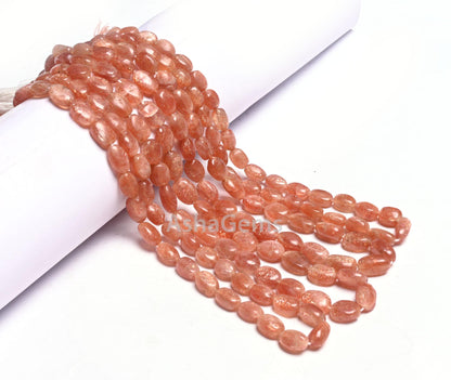 Natural Red Sunstone Smooth Oval Gemstone Loose Beads, Fine Quality Sunstone Oval Handmade Beads, Sunstone bead Jewelry making Necklace SALE