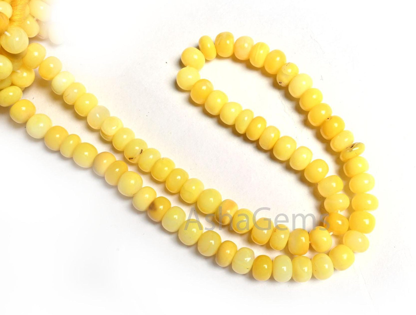 Fine Yellow Opal Smooth Rondelle Shape Beads, Yellow Opal Plain Handmade Gemstone Loose Bead, Opal Beads Necklace making Jewelry Crafts SALE