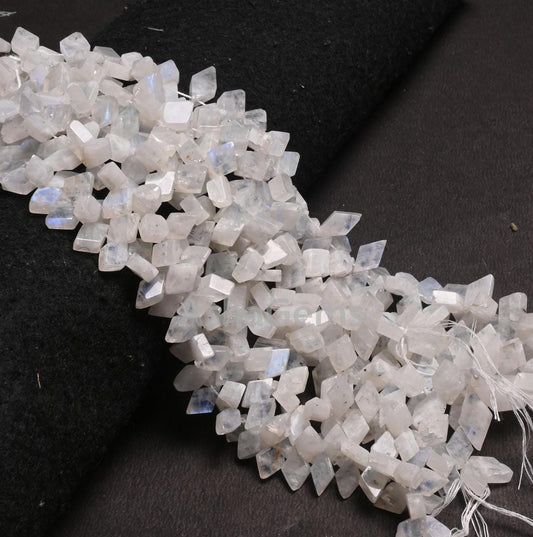 Flashy Rainbow Moonstone Smooth Rhombus Shape Beads, White Rainbow Fancy Flat rhombus Side Drill Blue Fire rainbow Beads Jewelry Crafts SALE