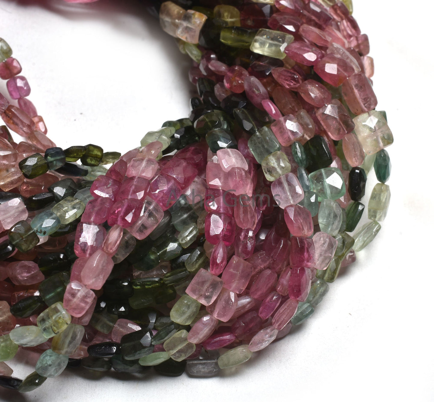 Natural Multi Tourmaline faceted Gemstone Beads, Tourmaline Fancy Chicklet Uneven Shape Handmade beads, Multi Color Tourmaline Bead Jewelry