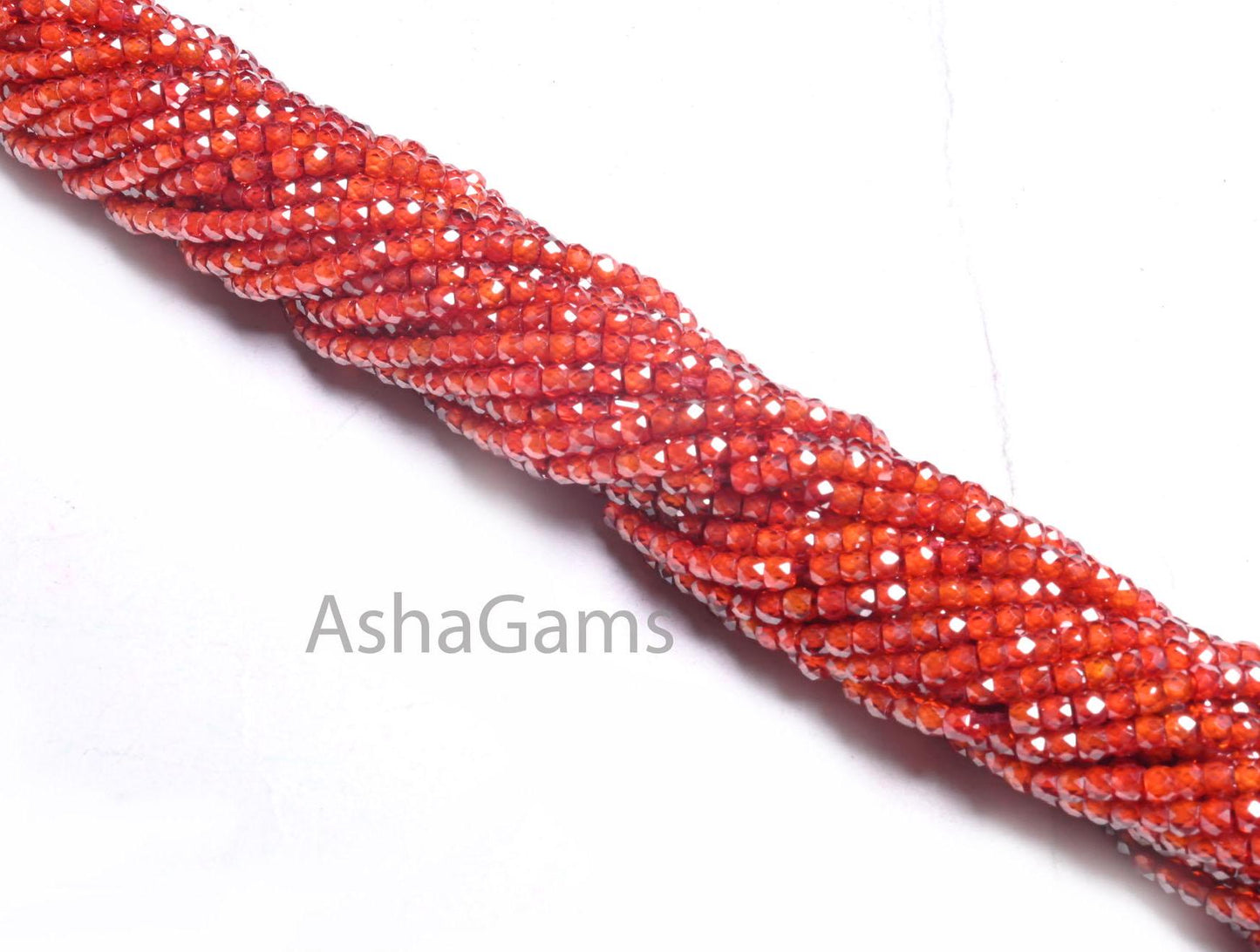 13.5"Strand Fine Quality Orange Zircon faceted Tiny rondelle Shape beads,2.5mm Orange Cubic Zircon Micro Machine Cut Bead Jewelry Craft SALE
