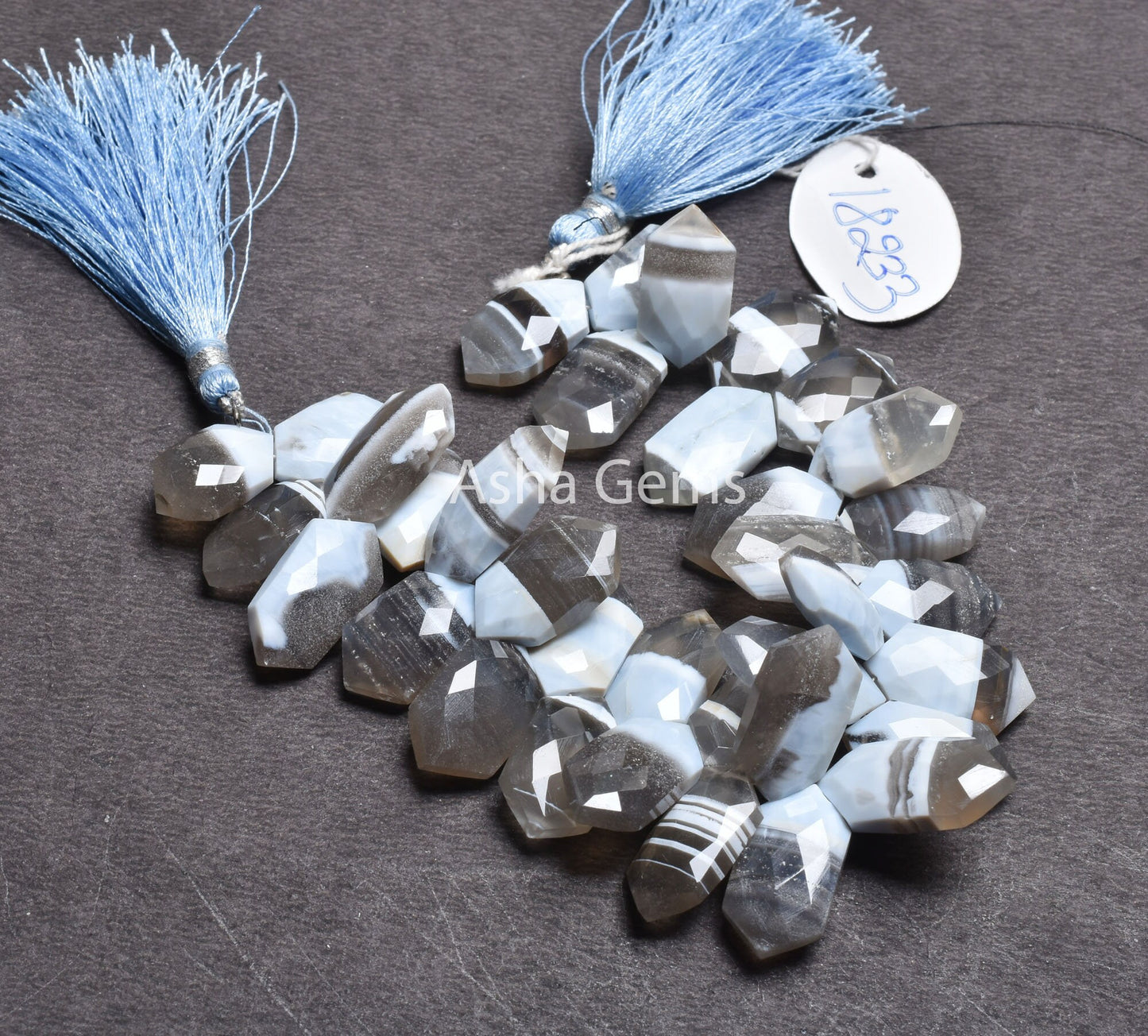 11-22 mm Beautiful Blue Boulder Opal Faceted Fancy Shape Gemstone Beads,7.5"Strnd Boulder Opal Briolette Side Drill Bead Jewelry Making SALE