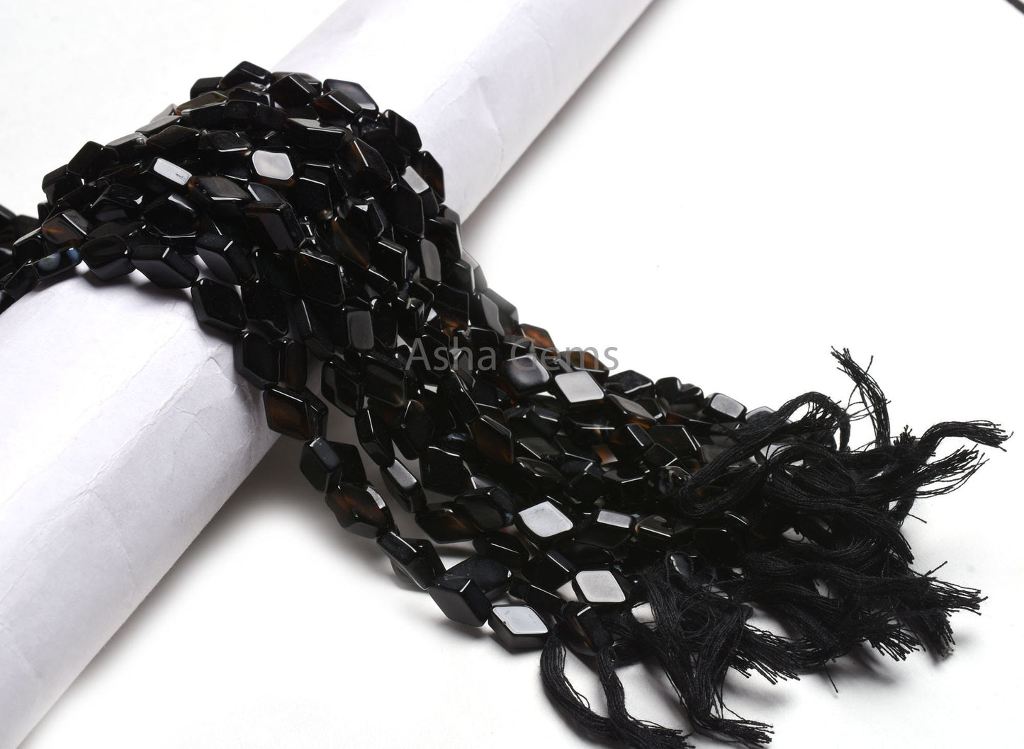 Beautiful Black Onyx fancy Rhombus Gemstone Beads,13"Strand Onyx Uneven Rhombus Straight Drill Handmade Bead,Black Onyx Bead Handicraft SALE