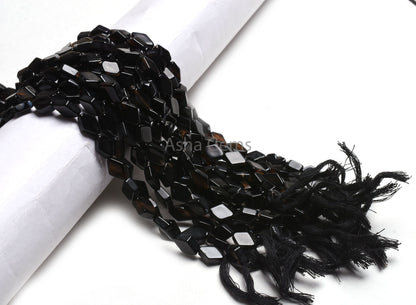 Beautiful Black Onyx fancy Rhombus Gemstone Beads,13"Strand Onyx Uneven Rhombus Straight Drill Handmade Bead,Black Onyx Bead Handicraft SALE