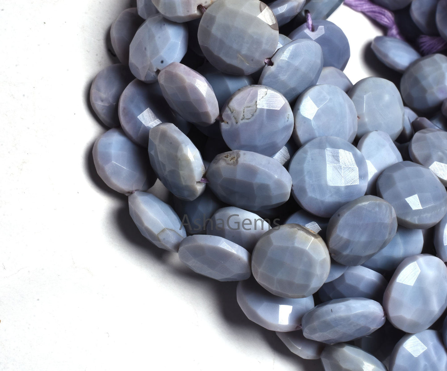 Beautiful lavender Blue opal Faceted Coin Shape Gemstone Beads,8"Strand Purple Blue Opal Briolette Coin Beads Opal Faceted Bead Jewelry SALE