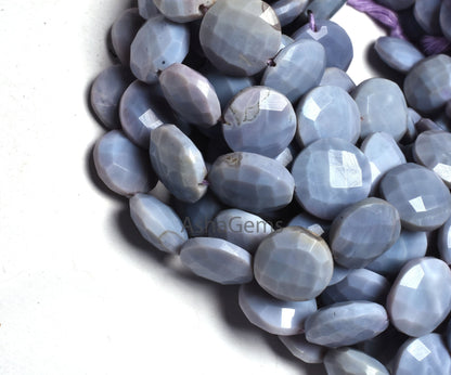 Beautiful lavender Blue opal Faceted Coin Shape Gemstone Beads,8"Strand Purple Blue Opal Briolette Coin Beads Opal Faceted Bead Jewelry SALE