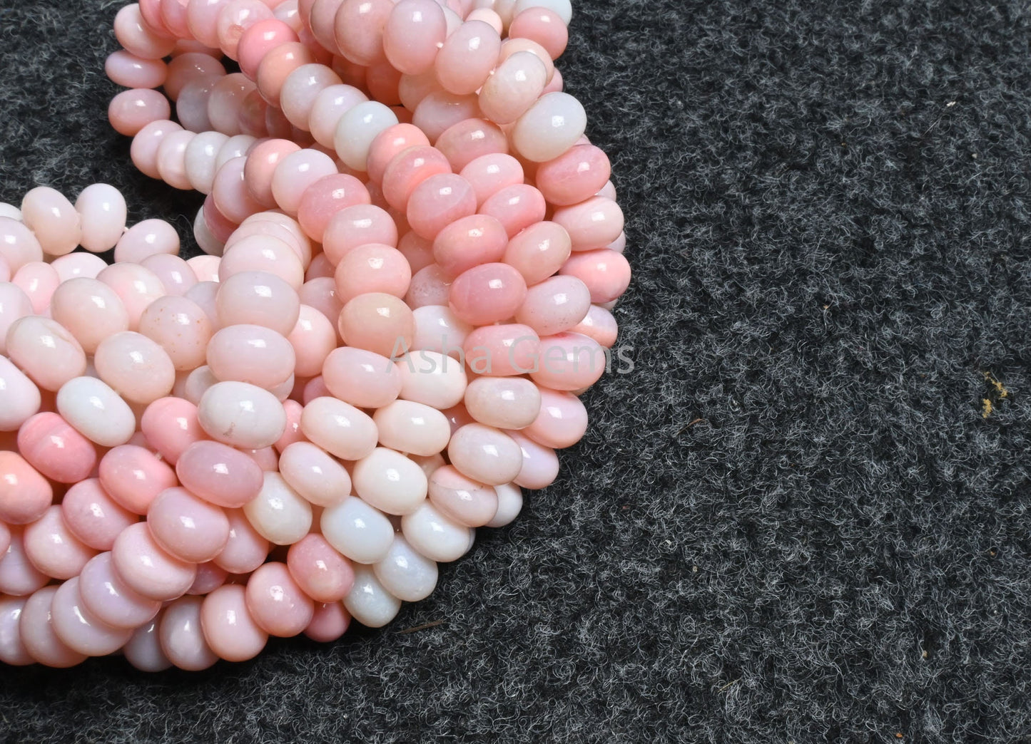 AAA Quality Shaded Pink Opal Smooth Rondelle Shape Beads,16" Strand Pink Opal Plain Handmade Gemstone Beads, Opal Bead Jewelry Necklace SALE