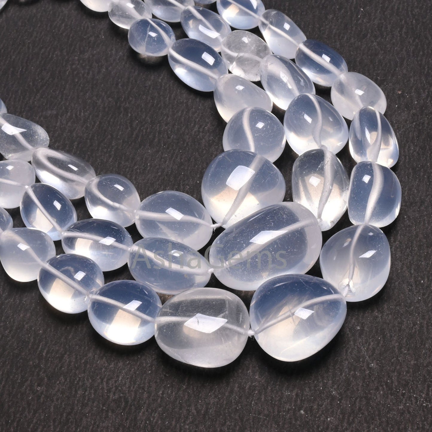 AAA Quality Ice Quartz Smooth Nugget Gemstone Loose Beads,9/18"Strand Natural White Ice Crystal Handmade Tumble Bead Necklace Making Jewelry