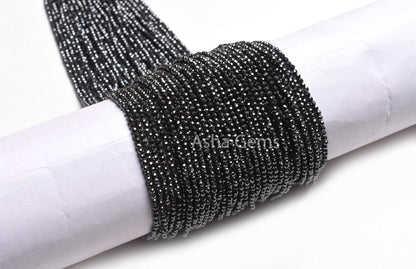 Beautiful Gunmetal Micro Cut Beads,13 Inch Strand,2.5 mm Natural Hematite Faceted Rondelle Gemstone Beads Jewelry Making Craft,Hematite Bead