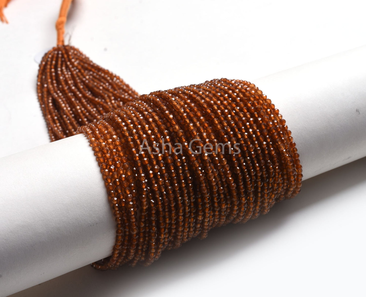 AAA Quality Natural Hessonite Machine Cut Beads,3.25 mm Brown Hessonite Garnet Micro Cut Faceted Rondelle Gemstone Bead Hessonite Jewelry