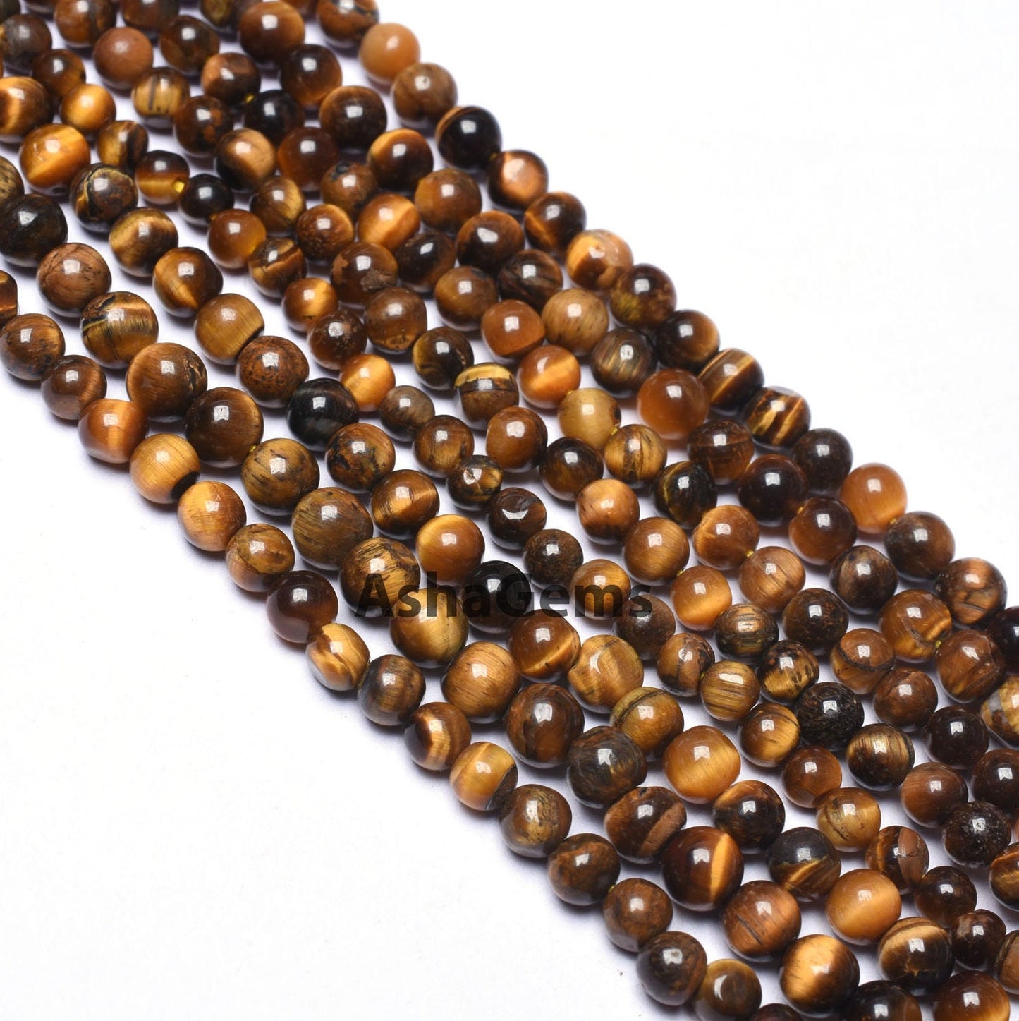 13" Strand Natural Tiger Eye Smooth Round Ball Beads, Shaded Brown Tiger Eye Plain Round Shape Gemstone Beads, Tiger Eye Beads Jewelry Craft
