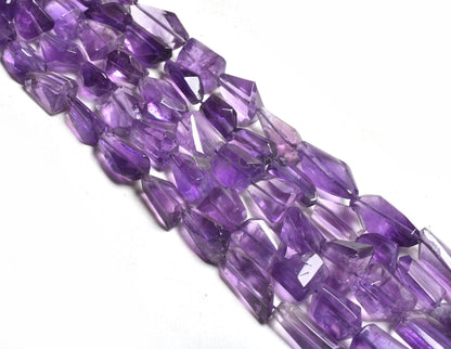 Natural African Amethyst Faceted Nugget Shape Beads,9" Strand Purple Amethyst Handmade Indian Cut Faceted Nugget Gemstone Bead Jewelry Craft (AG 22237)