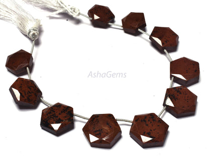 Natural Red Jasper Faceted Hexagon Shape Gemstone Beads,8" Strand jasper beads,10 Piece Strand red Jasper fancy Flat Hexagon Briolette Beads