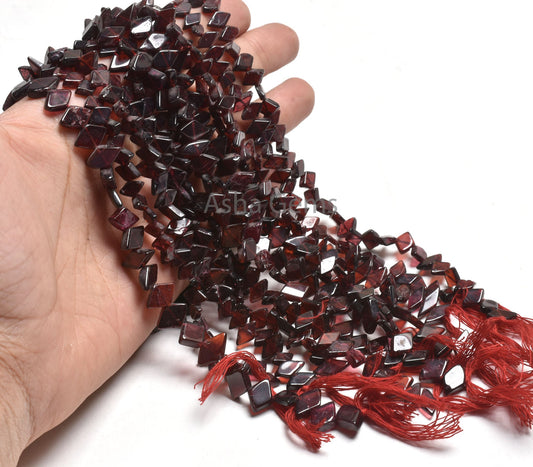 Beautiful Garnet smooth Rhombus Gemstone Beads, natural Red Garnet Plain Handmade Fancy Shape Center Drill Beads, Fine garnet Beads Jewelry