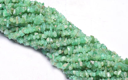 Natural Chrysoprase Uncut Chip Beads,34" Strand Green Chrysoprase Smooth raw Rough Tiny Nugget Beads Gemstone chrysoprase Beads Chip Jewelry