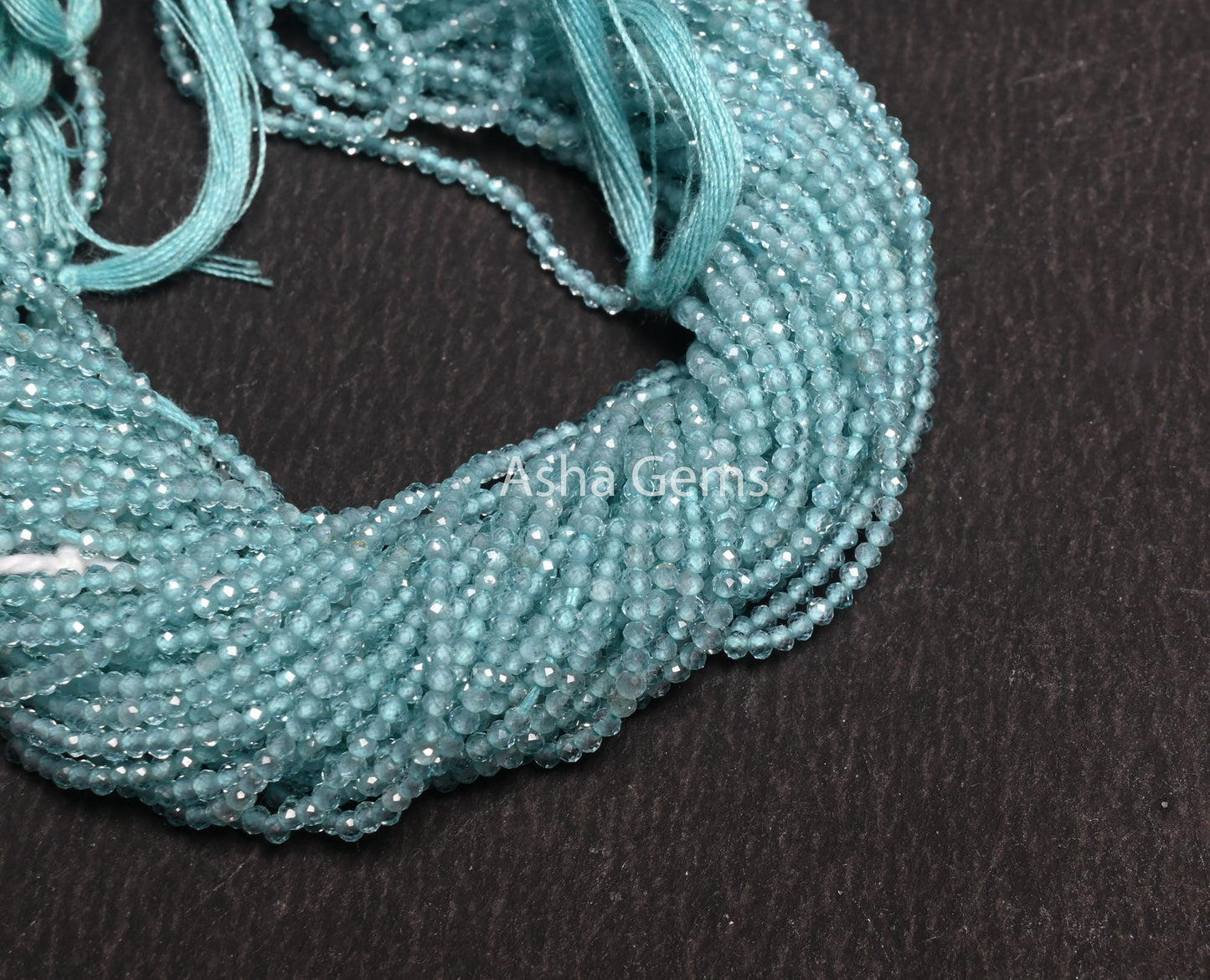 AAA Blue Apatite Micro Cut Rondelle Gemstone Beads,1.8 mm Natural Sky Blue Apatite Bead, Apatite Tiny Machine Cut Faceted Bead Jewelry Craft