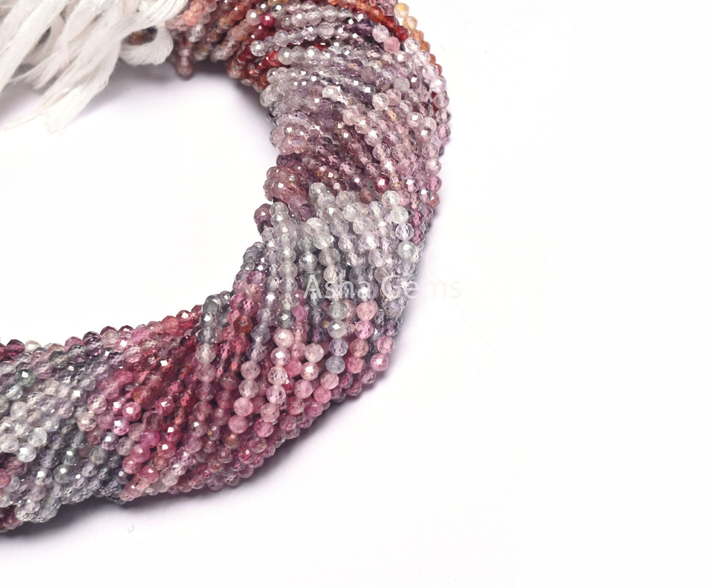 2.5mm Natural Multi Spinel Micro Cut Faceted Gemstone Beads, Genuine Spinel Machine Cut Rondelle Beads, Fine Real Spinal Bead Jewelry Crafts