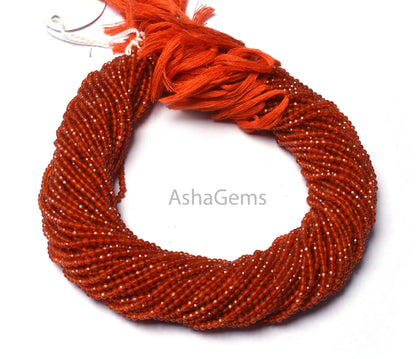 AAA Carnelian Faceted Gemstone Beads,2.4mm Natural dark Orange Carnelian Micro Cut Rondelle Beads,12.5" Strand Carnelian Beads Jewelry SALE